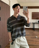 WIAOFELLAS  -  American Contrasting Seagull Collar Pullover Sweater in Autumn and Winter New Men's High-end Casual Knitted Top