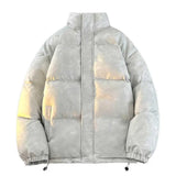 Wiaofellas  -  Men's Winter Harajuku Streetwear Fashion Jacket Parkas Bubble Jacket Oversize Warm Solid Coat Faux Suede Puffer Jacket