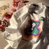 WIAOFELLAS  -  Question Mark Bear Printing T Shirts 100% Cotton Women Y2K T-shirt Cute Short Sleeve Casual Loose Oversized Tee Tshirt