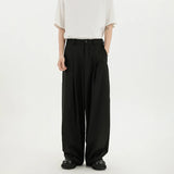 WIAOFELLAS  -  Black Suit Pants Men Oversized Fashion Social Mens Dress Pants Korean Loose Wide Leg Pants Mens Office Formal Trousers M-3XL