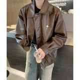 WIAOFELLAS  -  High-end Liquid Metal Design Fake Two-piece Jacket Men's Loose Handsome Short Jacket Casual Oversized Hip-hop Streetwear Coats