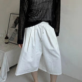 WIAOFELLAS  -  Trendy 2025 Summer Men's Solid Color Drawing Korean Style Shorts Fashion High-waisted Straight Short Pants Male