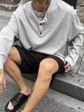WIAOFELLAS  -  Solid T-shirts Men Long Sleeve Loose Fit Spring Korean Style All-match Design Minimalist Leisure Casual Harajukku Teens Chic New