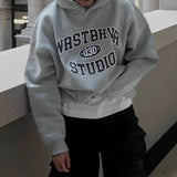 WIAOFELLAS  -  Autumn And Winter Men's Fashionable Hoodie Trendy Hip-Hop High Street Retro Letter Printed American Style Loose Pullover