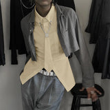 WIAOFELLAS  -  Men Shirt Solid Color Lapel Long Sleeve Casual Men Clothing With Tie Streetwear Loose Fashion Leisure Tops Camisas 2026