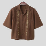Wiaofellas  -  Men's Shirt Printing Lapel Short Sleeve Loose Streetwear Men Clothes Summer Ethnic Style Casual Tops For Man Shirts
