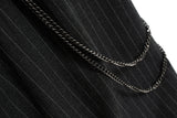 WIAOFELLAS  -  High Street Striped Chain Hanging Suit Trousers for Men Patchwork Straight Loose Casual Pants Oversized Wide Leg Cargos