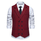 WIAOFELLAS  -  Men's Vest Retro Double-breasted Vest Vest Same Style Suit Casual Loose Versatile Vest