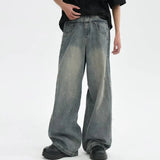 Wiaofellas Fashion Punk Baggy Boyfriend Jeans For Women Men Zippers Pockets Y2k Pant Vintage Streetwear Wide Leg Trousers Kop Denim Jeans