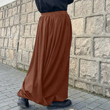 WIAOFELLAS  -  Men Irregular Pants Solid Color Joggers Elastic Waist Joggers Wide Leg Trousers Skirts Streetwear Loose Long Pants