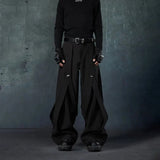 WIAOFELLAS  -  Spring New Men's Wide-Leg Patchwork Trousers American Retro Fashion Trendy High Street Loose Casual Niche Men's Bottoms