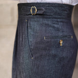 WIAOFELLAS  -  Fashion Mens Dress Pant High Waist Straight Pants Men Spring  Business Versatile Belt Trouser Gentleman Paris Button Pant