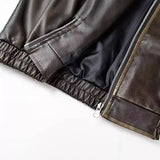 WIAOFELLAS  -  Men EONMODISH Men's Wear | 2025 Spring American Street Trendy Brushed Leather Jacket New Fashion