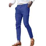 Wiaofellas  -  Men's Twill Cotton Stretch Fashion Youth Street Slim Pencil Skinny Pants