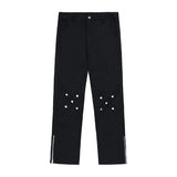 WIAOFELLAS  -  Solid Jeans Men Criss-cross Korean Style Trendy Straight Loose Ankle Length Daily All-match Fitness Washed Denim Normcore