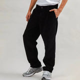 Wiaofellas  -  Spring Autumn New Stylish Straight Cargo Pants Men Casual Texture Corduroy Trousers For Men Loose High-waisted Pants Streetwear