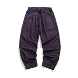 WIAOFELLAS  -  Men Winter Thicken Wool Harem Pants Men's Chinese Style Warm Oversize Trousers Male Japan Casual Plaid Pant