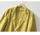 WIAOFELLAS  -  Spring Autumn 100% Linen  Men's Blazer Suit Jacket For Men Black Coat For Male Business Lightweight Breathable Shirts Man Tops