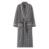 Wiaofellas  -  Men Sleepwear Robe Winter Flannel Thicken Terry Robe Male Long Sleeve Kimono Warm Bathrobe Home Wear Peignoir Men Robe