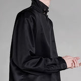 WIAOFELLAS  -  Winter New Men's Solid Color Long-Sleeve Shirt Chinese Retro Fashion Trendy High Street Loose Simple Casual Niche Men's Top