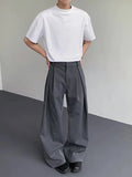 WIAOFELLAS  -  Deep ey Cleanfit Silhouette Knife  Loose Fit Casual Men's West Pants American Retro Straight Leggings Slimming Effect
