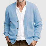 Wiaofellas  -  New Men's Casual Long Sleeved Sweater Cardigan Knitted Coats Vintage Solid Top Spring Autumn Fashione Versatile Jacket