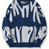 WIAOFELLAS  -  New European and American Style Velvet Thickened Printed Sweater Men in Autumn and Winter