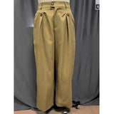 Wiaofellas  -  Spring Autumn New Fashion Men Casual Suit Pants Multiple Buttons High Waist Loose Straight Trousers Spring Business Soild Pant