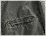 WIAOFELLAS  -  Vertical collar button-down tooling biker jacket men's texture granular bead canvas woven vintage casual Detroit jacket