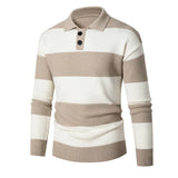 Wiaofellas  -  New Men's Slim Fit Striped Pullover Sweater Knitted Youth Fashion Casual Bottom Shirt