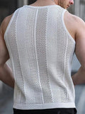 Wiaofellas  -  New Thin Hollow Sweater for Men's Versatile Sleeveless Slim Sweater Trendy Vest Top
