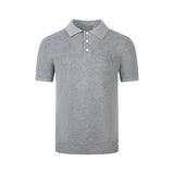 Wiaofellas  -  Luxury Textured Knit Polo Shirt for Men Short Sleeve Lapel Slim Fit Business Casual Polos Streetwear Breathable Knitted Tops