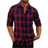 WIAOFELLAS  -  Autumn and Winter Thickened New Men's Shirts, European and American Long Sleeved Shirts
