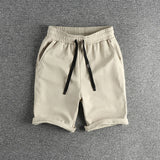 WIAOFELLAS  -  Twill knitted wash fabric simple fashion clean version of casual shorts men's summer sports five point pants