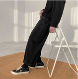 Wiaofellas  -  Men's Workwear Pants Straight Leg Loose Fit Faionable Japanese Sle Wide Leg Pants Hong Kong Sle Versatile Trendy Nine