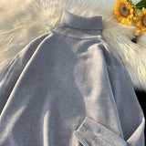 WIAOFELLAS  -  Turtleneck Sweater Men Winter New Arrival Fashion Loose Casual Students Solid Basic Knitting Warm Simple Leisure Male Chandails