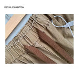 WIAOFELLAS  -  American Retro fiti Design Workwear orts Men's Casual Haome Summer Military een Loose Wide Leg Five-Quarter Pants