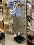 Wiaofellas  -  Summer New Men Loose Seven-point Cargo Pants Trendy Comfortable Breathable Casual Street Daily Trousers