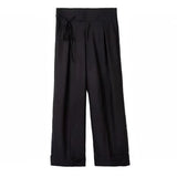 Wiaofellas  -  Summer Casual Pants Korean Version High-end Versatile Unisex Strappy Trousers Retro Trendy Straight-leg Drapey Wide-leg Trousers