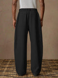 Wiaofellas  -  New light business elegant Italian style Naples solid color button pleated high waisted pants for men's suit pants