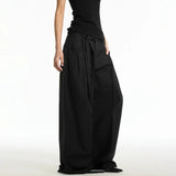 Wiaofellas  -  Unisex American Retro Pleated Wide‑Leg Cargo Pants Loose Straight Trousers Minimalist Casual Streetwear Oversized Fashion Pants