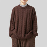 WIAOFELLAS  -  Winter Striped Sweater Men Harajuku Knitted Solid Jumpers Oversized Streetwear Hip Hop Men Casual Warm Black Pullover Sweaters