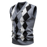 WIAOFELLAS  -  Autumn and Winter Men's New Knitted Sweater Vest Fashion V-neck