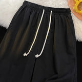 WIAOFELLAS  -  Summer Shorts Classic Solid Colour Thin Seaside Beach Pants Leisure Sports Straight Five Pants Elastic Waist Drawstring Shorts