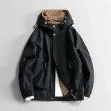 Wiaofellas  -  Hight Street Windbreaker Men Hooded Workwear Jacket Spring Autumn Casual Hoodie Loose Fit Fashion Streetwear Sports Cargo Coats