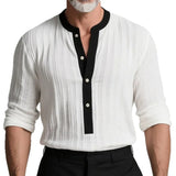Wiaofellas  -  Autumn Winter New Men's Casual Knitted Round Neck Half-Button Knit Sweater Men's Clothes