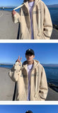 Wiaofellas  -  Zipper Cardigan Sweatshirt Men's High Street Hip-hop Hooded Jacket Trendy Loose Top