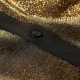 WIAOFELLAS  -  Shiny Metallic Glitter Shirt Men 70s Disco Party Dance Shirts Men Hip Hop Streetwear Nightclub Casual Chemise Homme