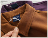 WIAOFELLAS  -  Heavy lapel short-sleeved POLO shirt men's youth fashion business daily casual bead cotton embroidery T-shirt