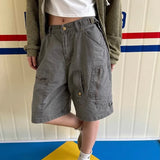 WIAOFELLAS  -  Fashion Men's Zipper Pockets Patchwork Cargo Denim Shorts Vintage Summer Casual High-waisted Short Pants Male
